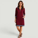 Vestido Corto Polo Cremallera Estilo Sporty