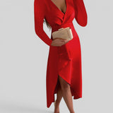 Vestido Midi Ajustado Escote V