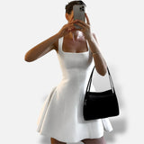 Vestido Mini Escote Cuadrado Evasé