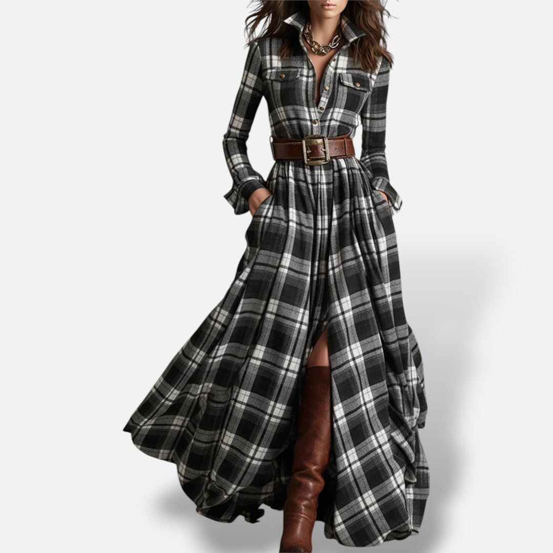 Vestido Camisero Cinturón Botones