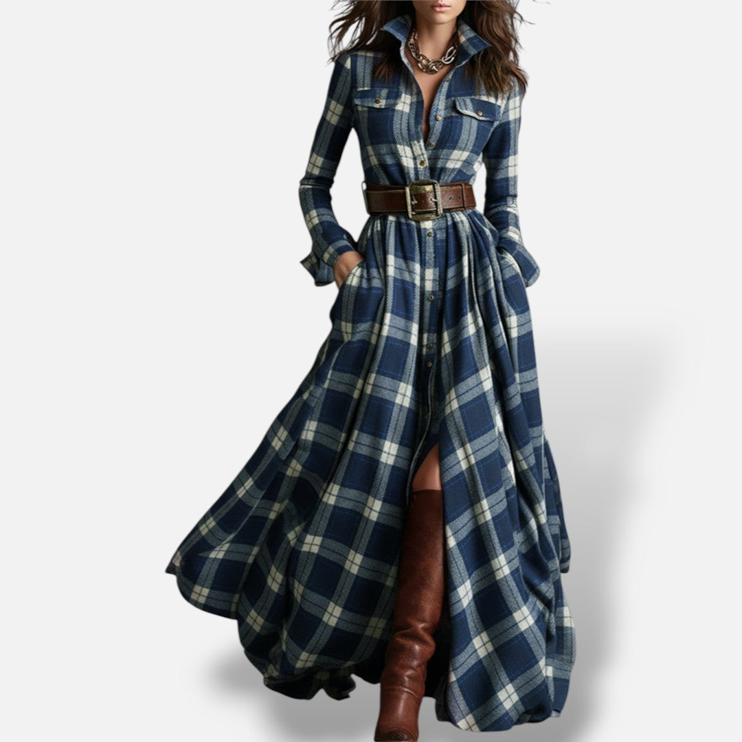 Vestido Camisero Cinturón Botones