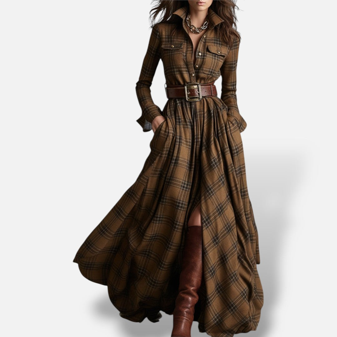 Vestido Camisero Cinturón Botones