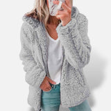 Chaqueta Corta Peluche Capucha