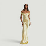 Vestido Largo Off Shoulder Cetín Bias Body-Con