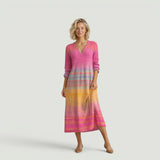 Vestido Midi Punto Escote V Degradé