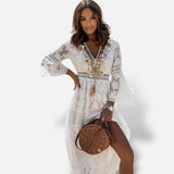 Vestido Maxi Boho Manga Larga