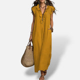 Vestido Largo Boho Lino Algodón