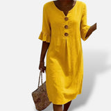 Vestido Midi Camisero Botones Holgado