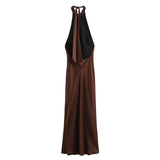 Vestido Midi Terciopelo Cuello Halter