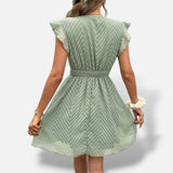 Vestido Mini Escote V Crochet