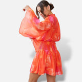 Vestido Mini Manga Larga Entallado