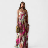 Vestido Largo Florales Sin Tirantes