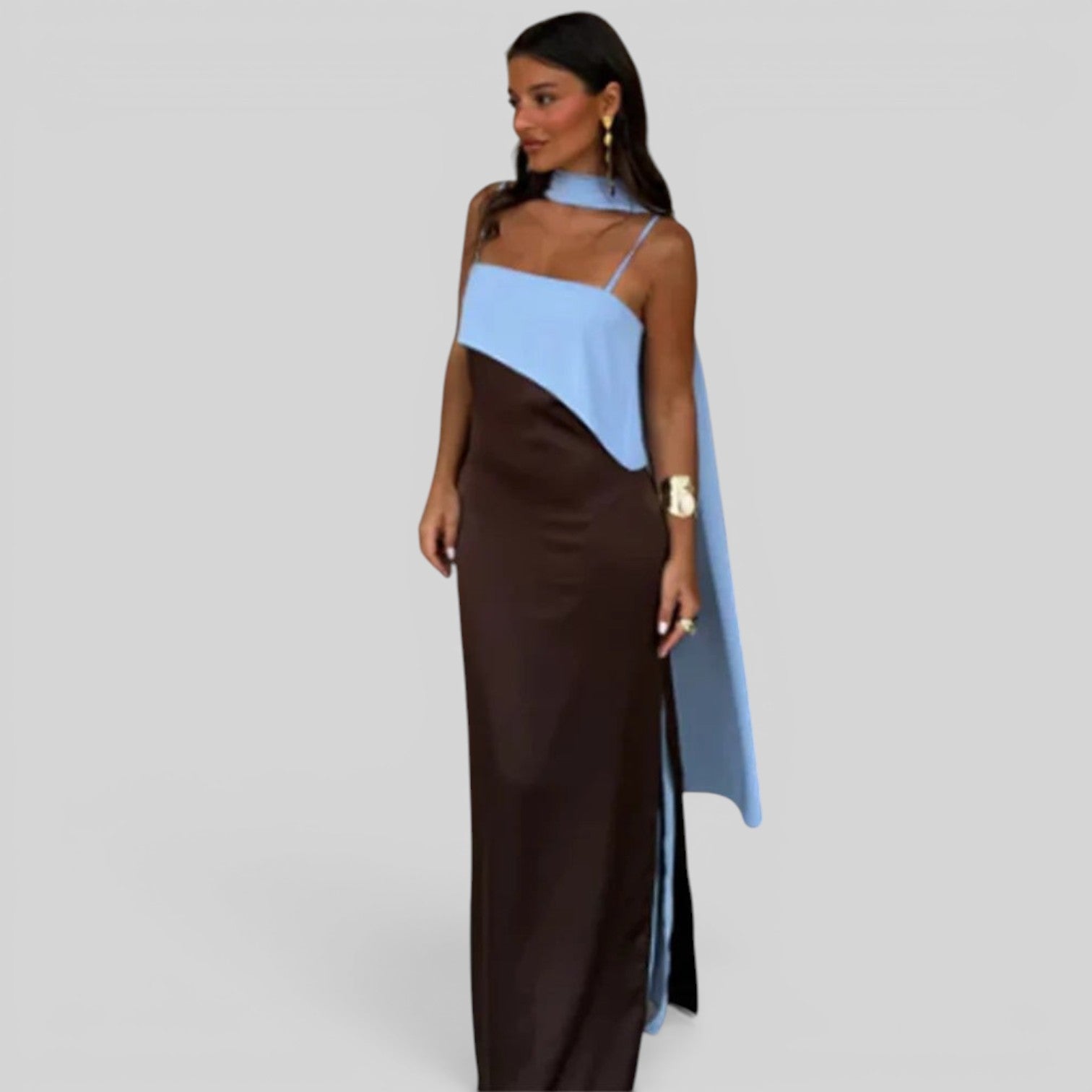 Vestido de Fiesta Escote Xale