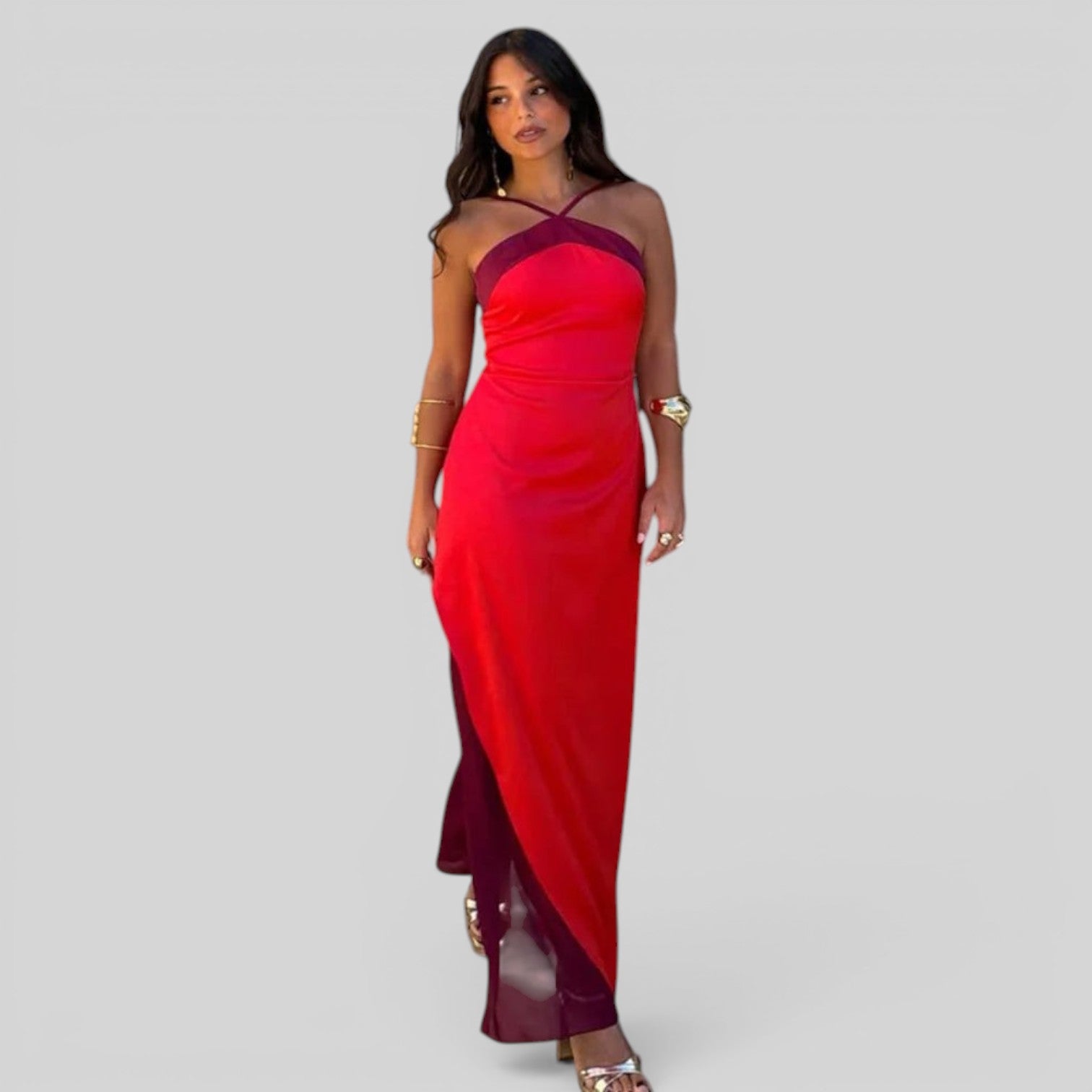 Vestido de Fiesta Escote Xale