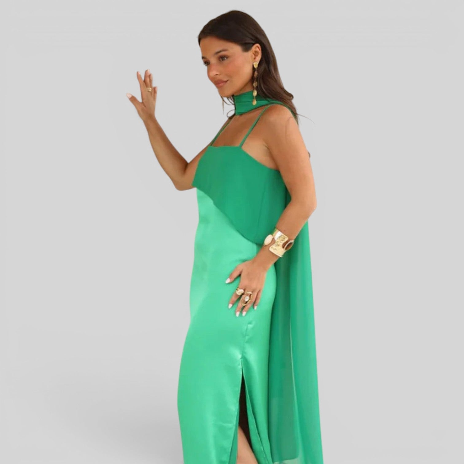Vestido de Fiesta Escote Xale