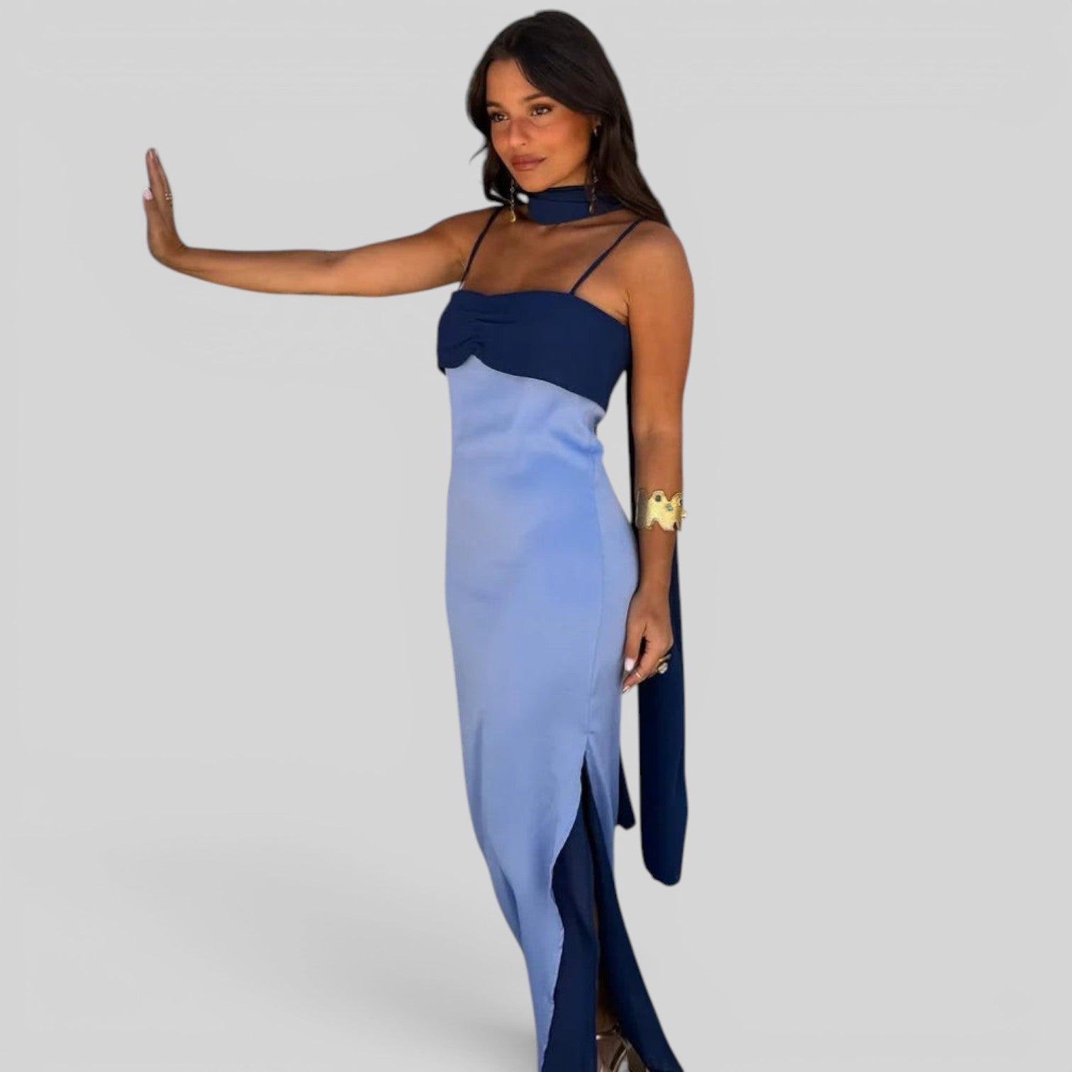 Vestido de Fiesta Escote Xale