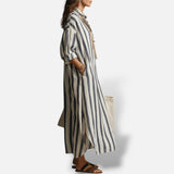 Vestido Camisero Rayas Silueta Relajada