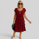 Vestido Midi Falda en Capas