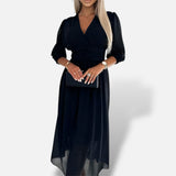 Vestido Midi Cruzado Elegante