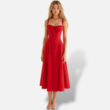 Vestido Midi Corsé Cintura Definida