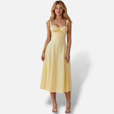 Vestido Midi Corsé Cintura Definida