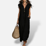Vestido Largo Boho Lino Algodón