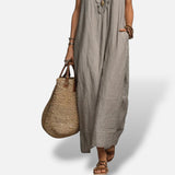 Vestido Largo Boho Lino Algodón