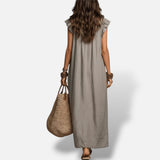 Vestido Largo Boho Lino Algodón