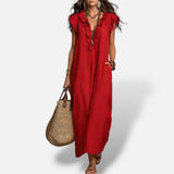 Vestido Largo Boho Lino Algodón
