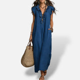 Vestido Largo Boho Lino Algodón