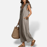 Vestido Largo Boho Lino Algodón