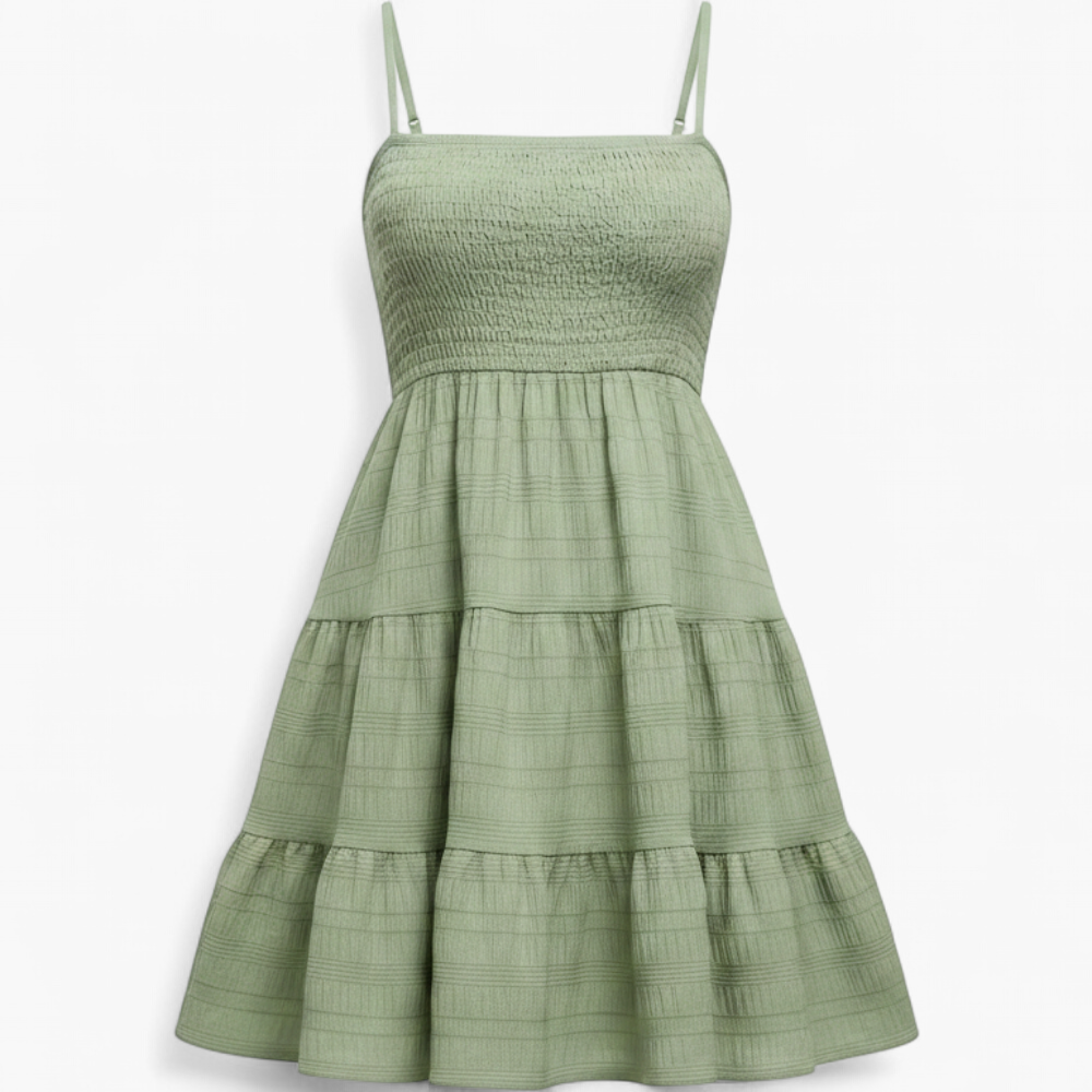 Vestido Fruncido - Verde Salvia - producto
