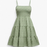 Vestido Fruncido - Verde Salvia - producto