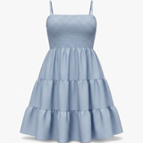 Vestido Fruncido - Azul Cielo - producto