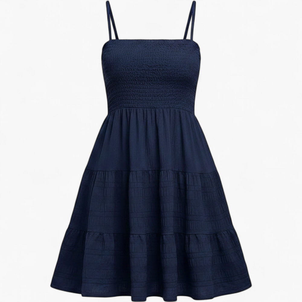Vestido Fruncido - Azul Marino - producto