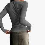 Camiseta Henley - Gris - principal 1
