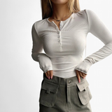 Camiseta Henley - Blanco - principal 1
