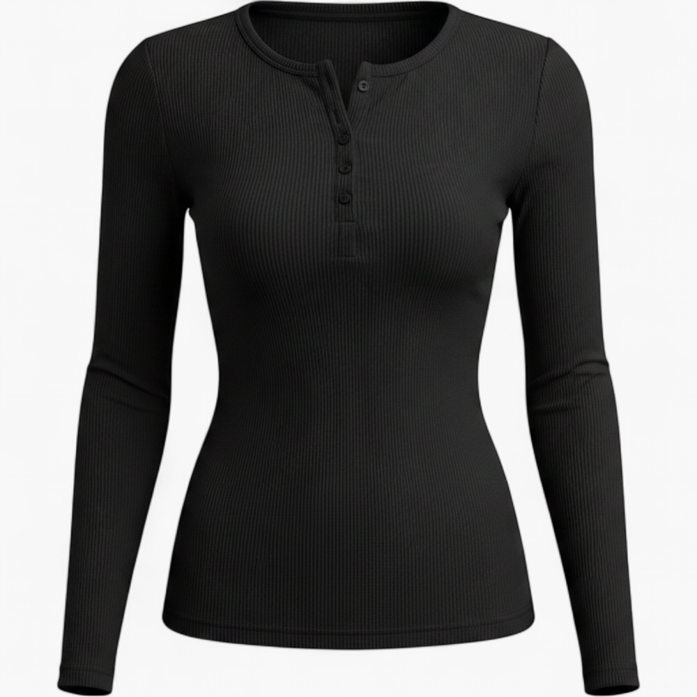 Camiseta Henley - Negro - producto 1