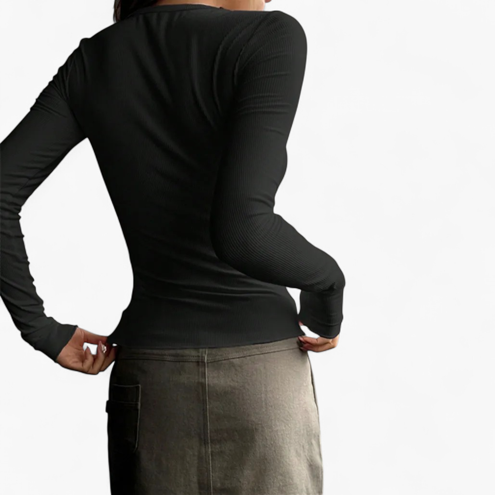 Camiseta Henley - Negro - principal 2