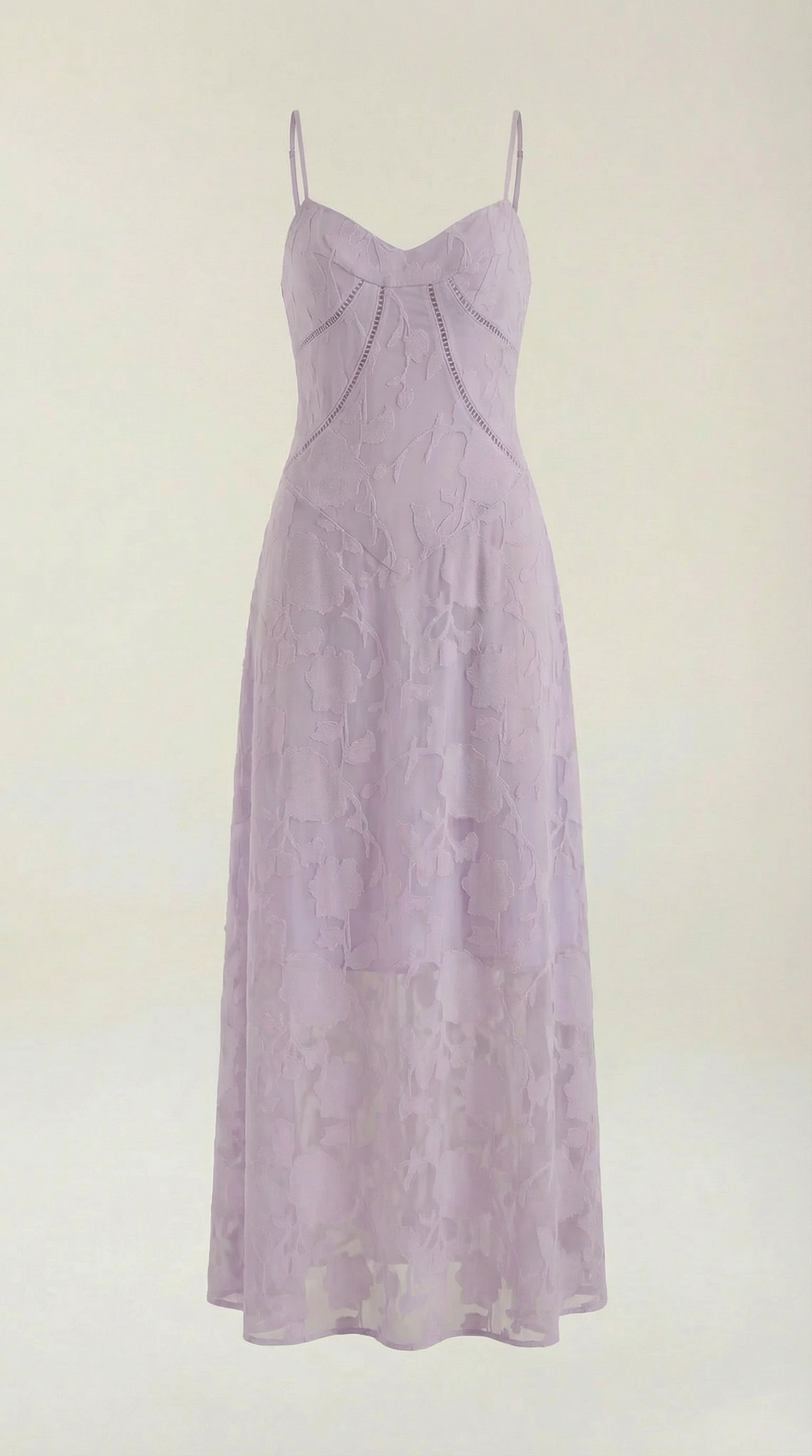 Vestido largo con encaje refinado