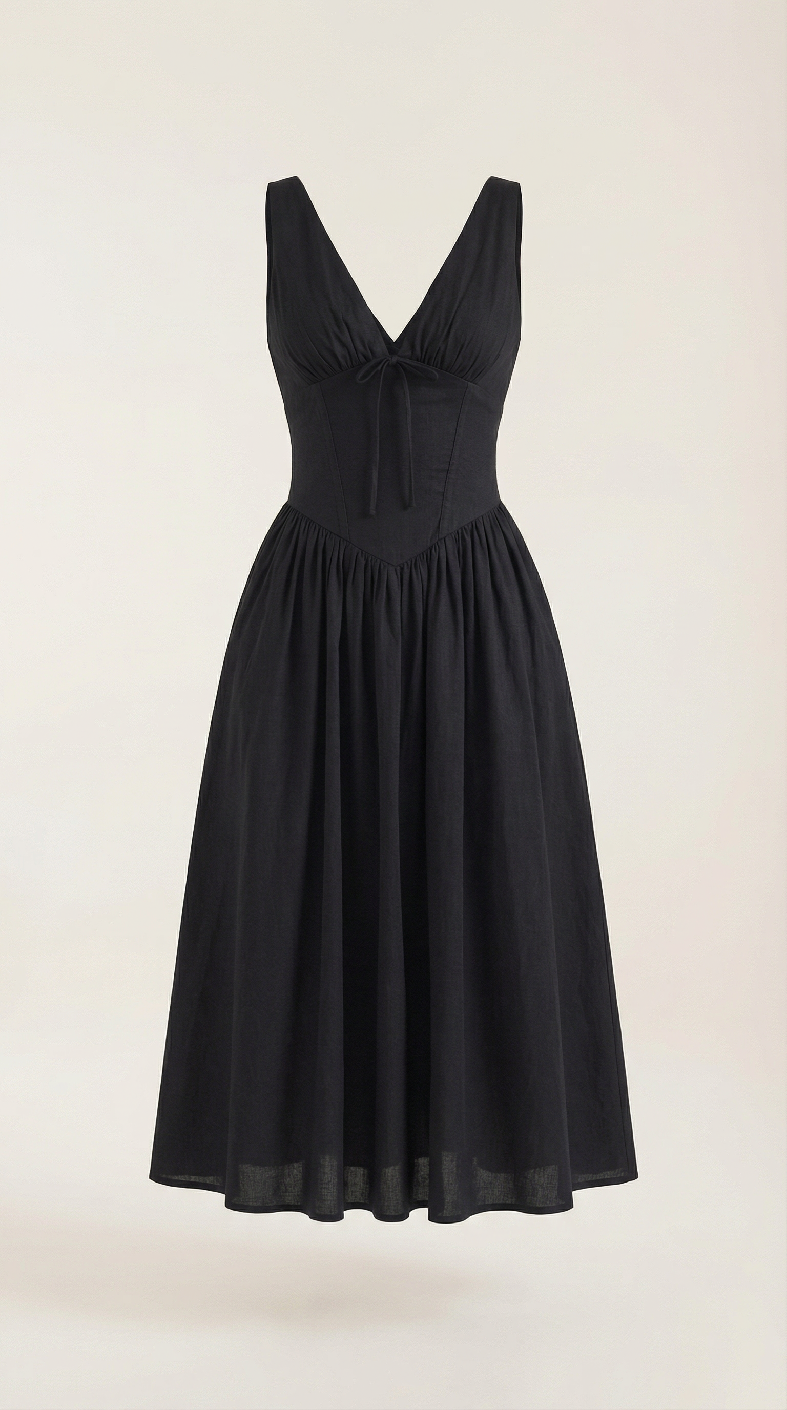 Vestido midi con escote en V