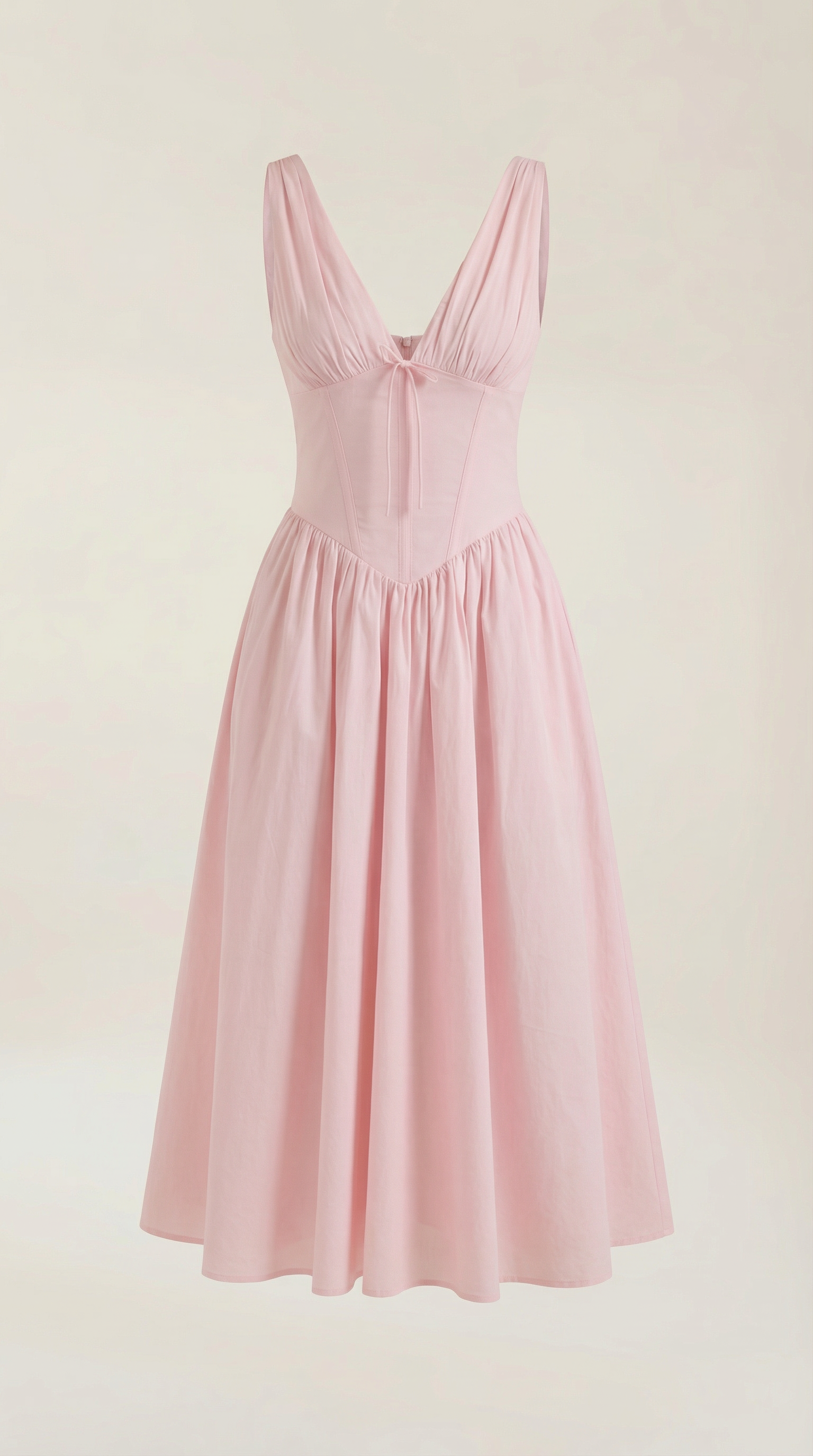 Vestido midi con escote en V