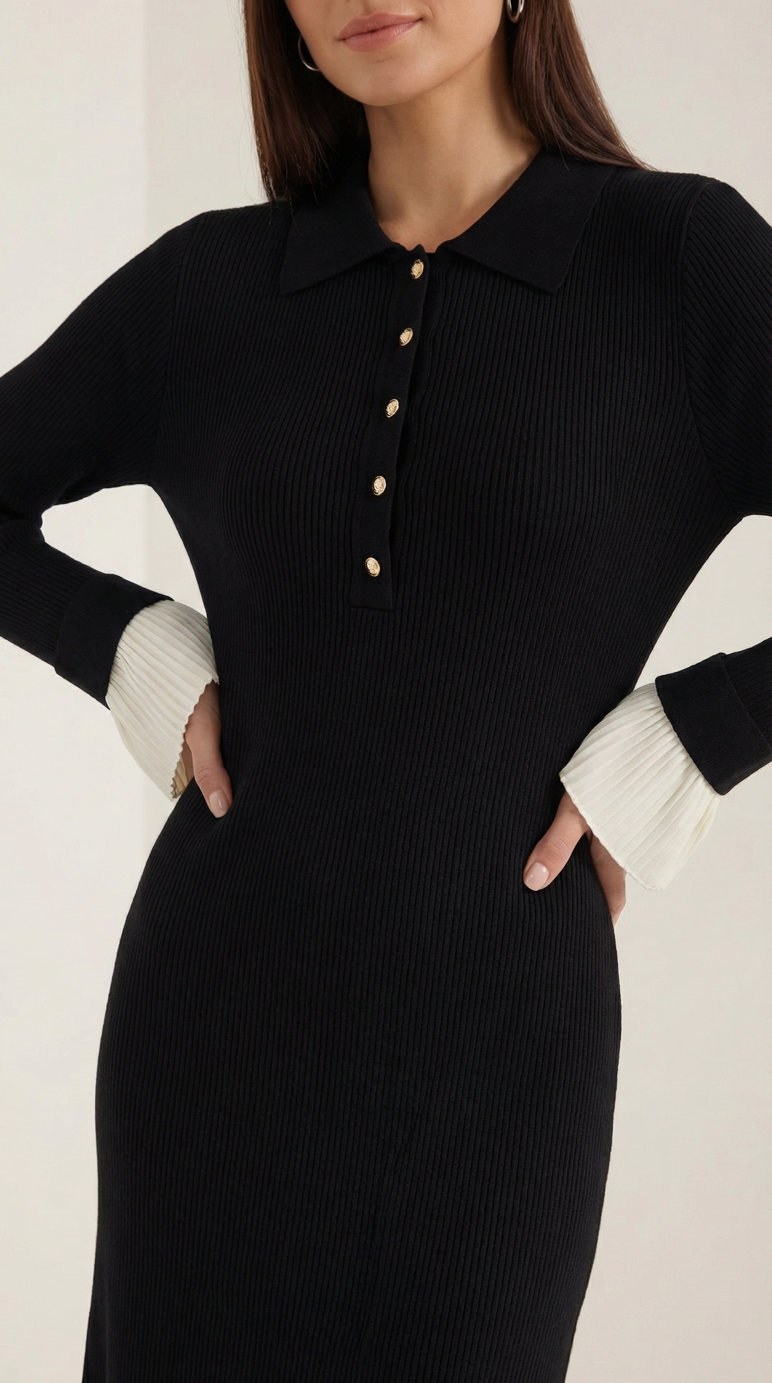 Vestido maxi de punto con diseño sofisticado