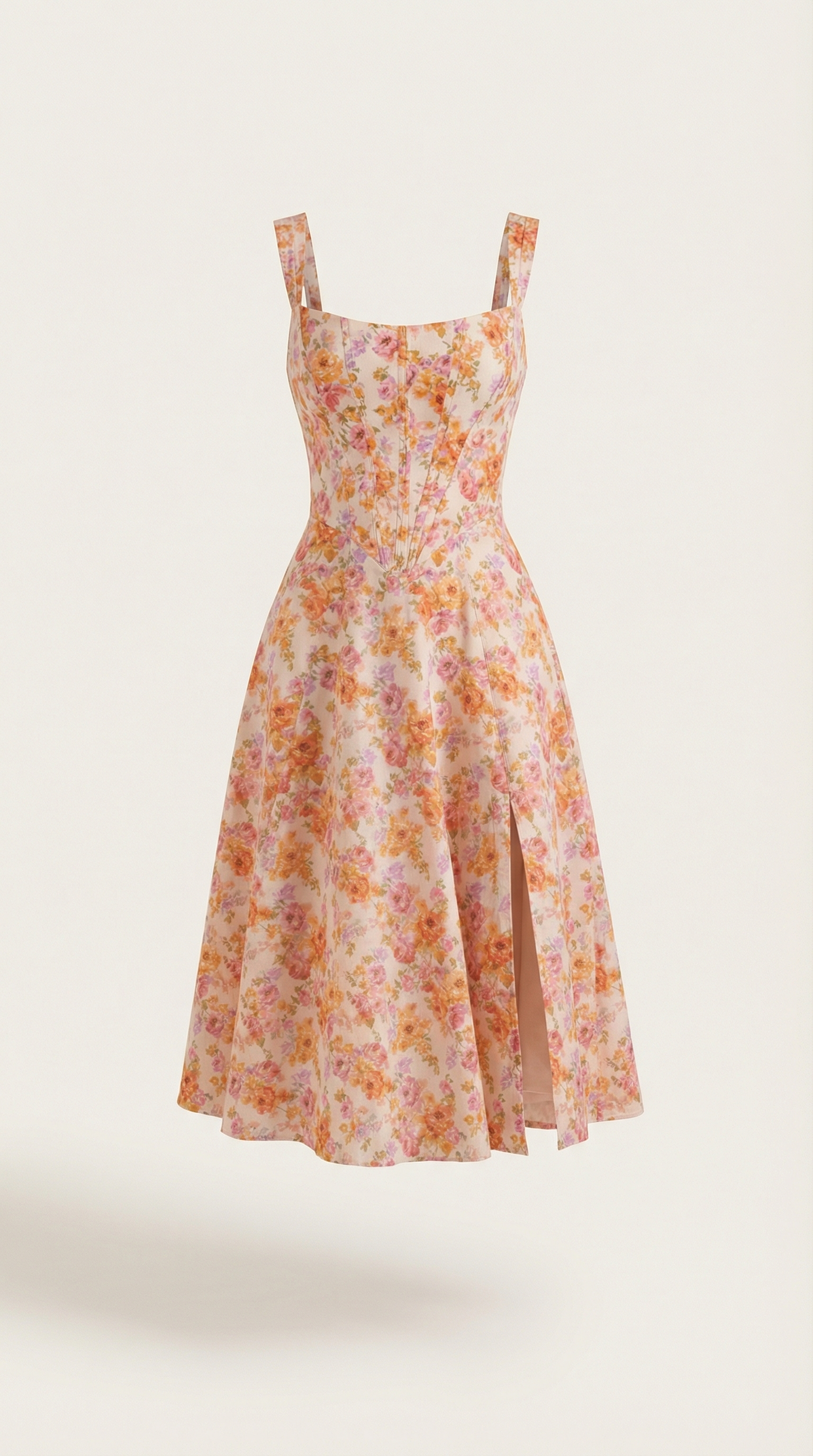 Vestido midi ajustado con detalles sutiles