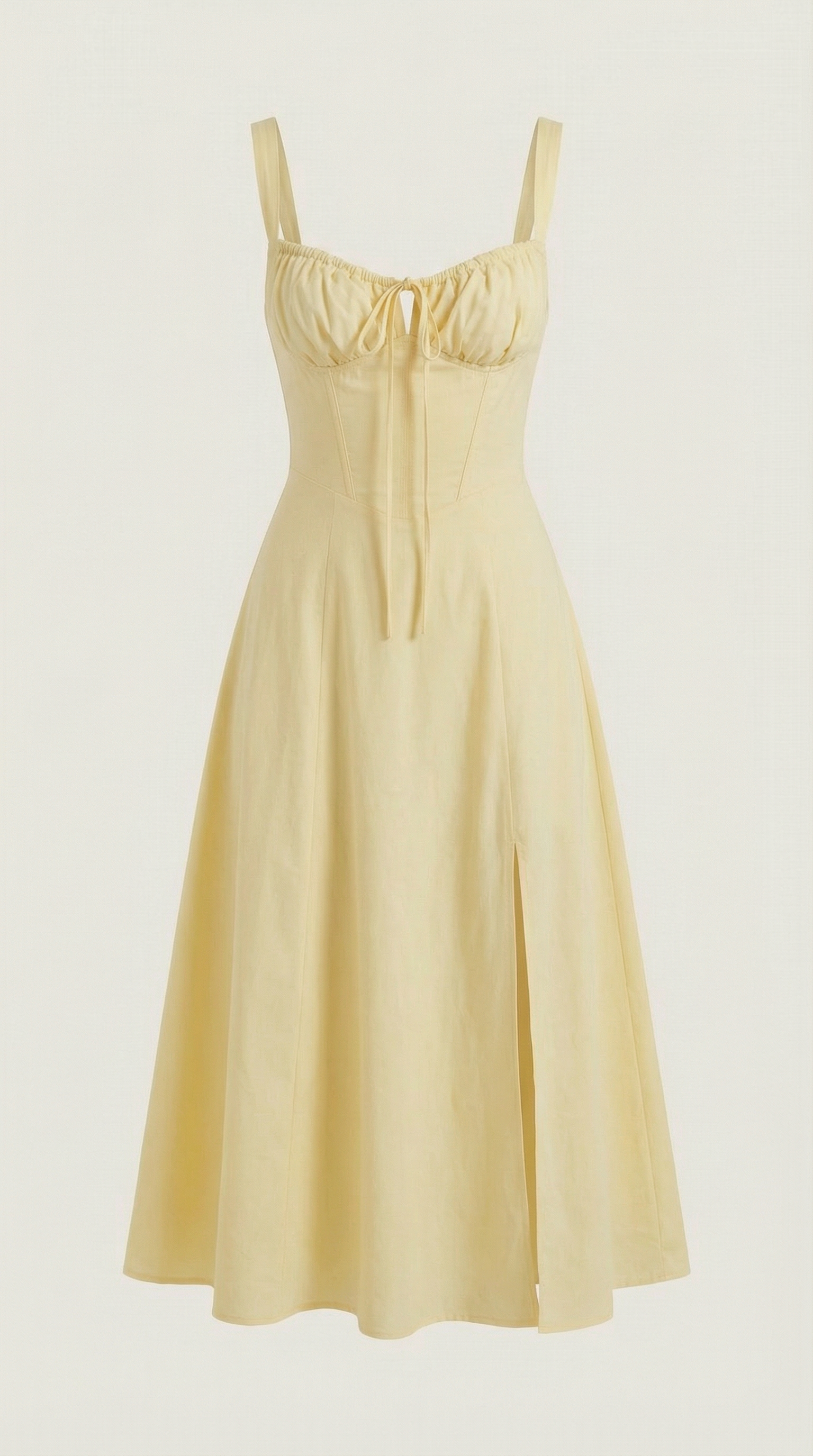 Vestido midi con detalle de cordones