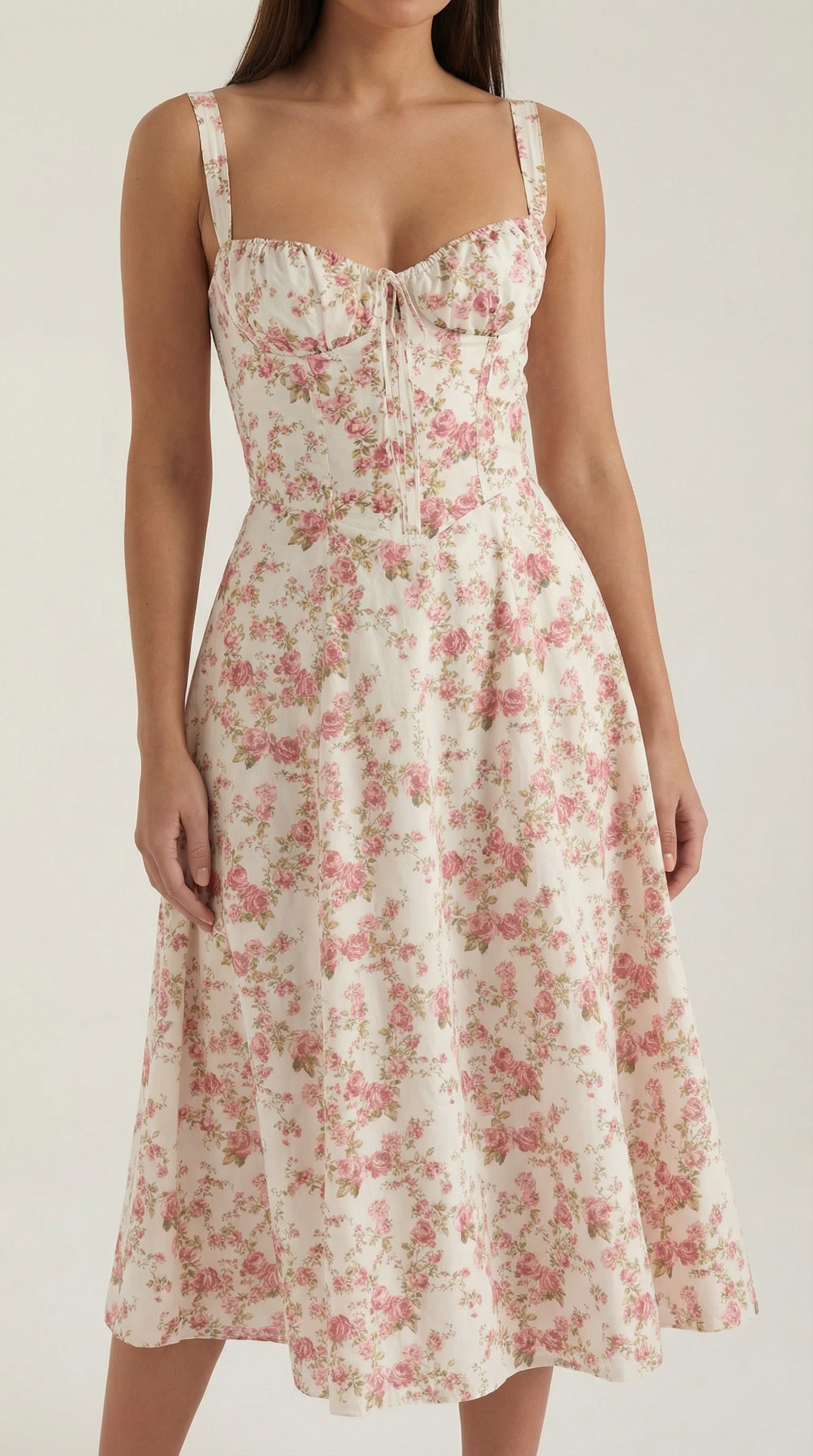 Vestido midi con corte fluido