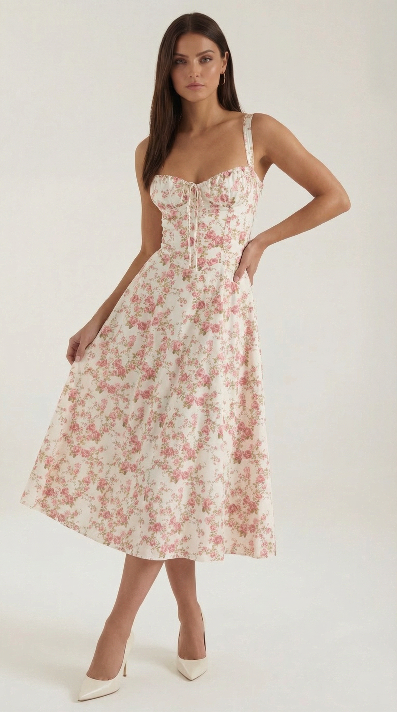 Vestido midi con corte fluido