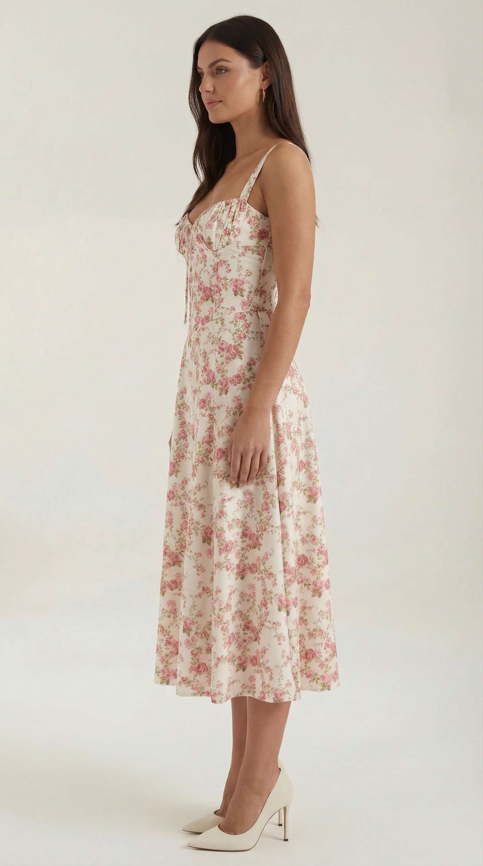 Vestido midi con corte fluido