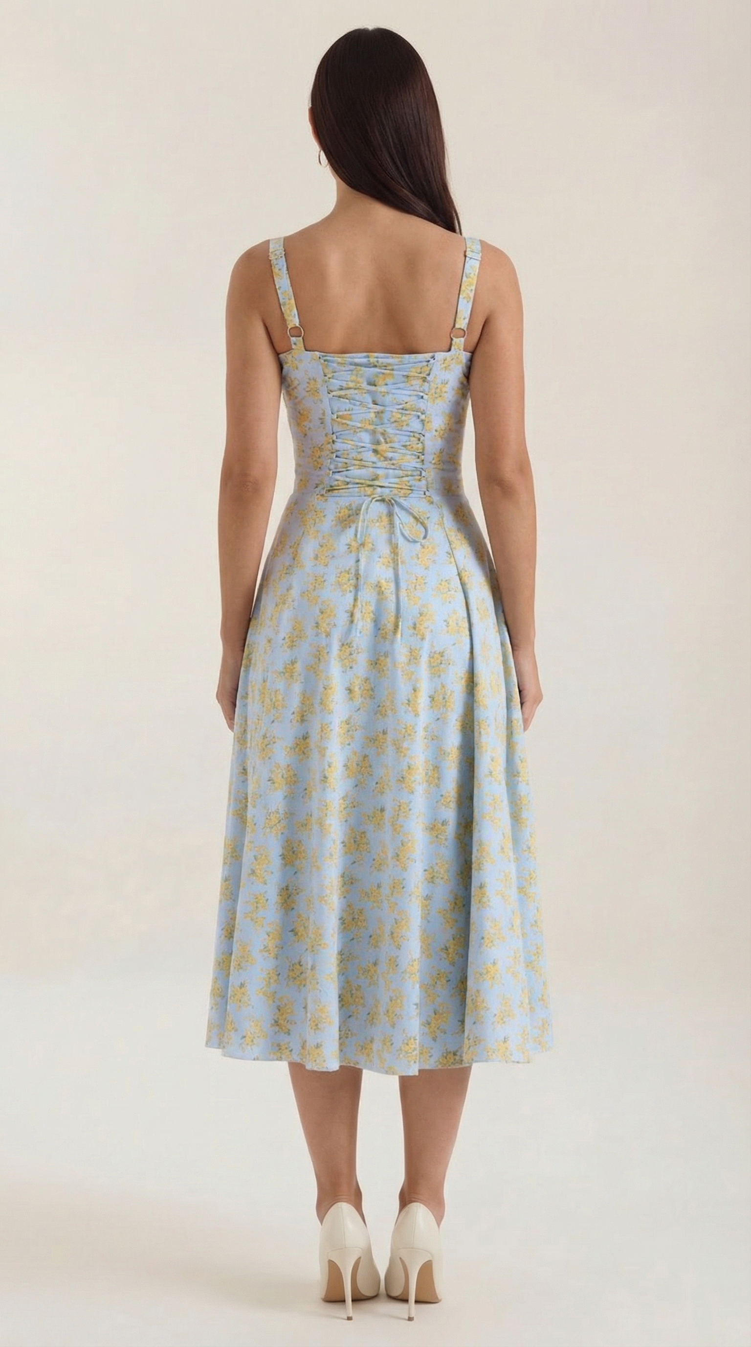 Vestido midi con corte fluido