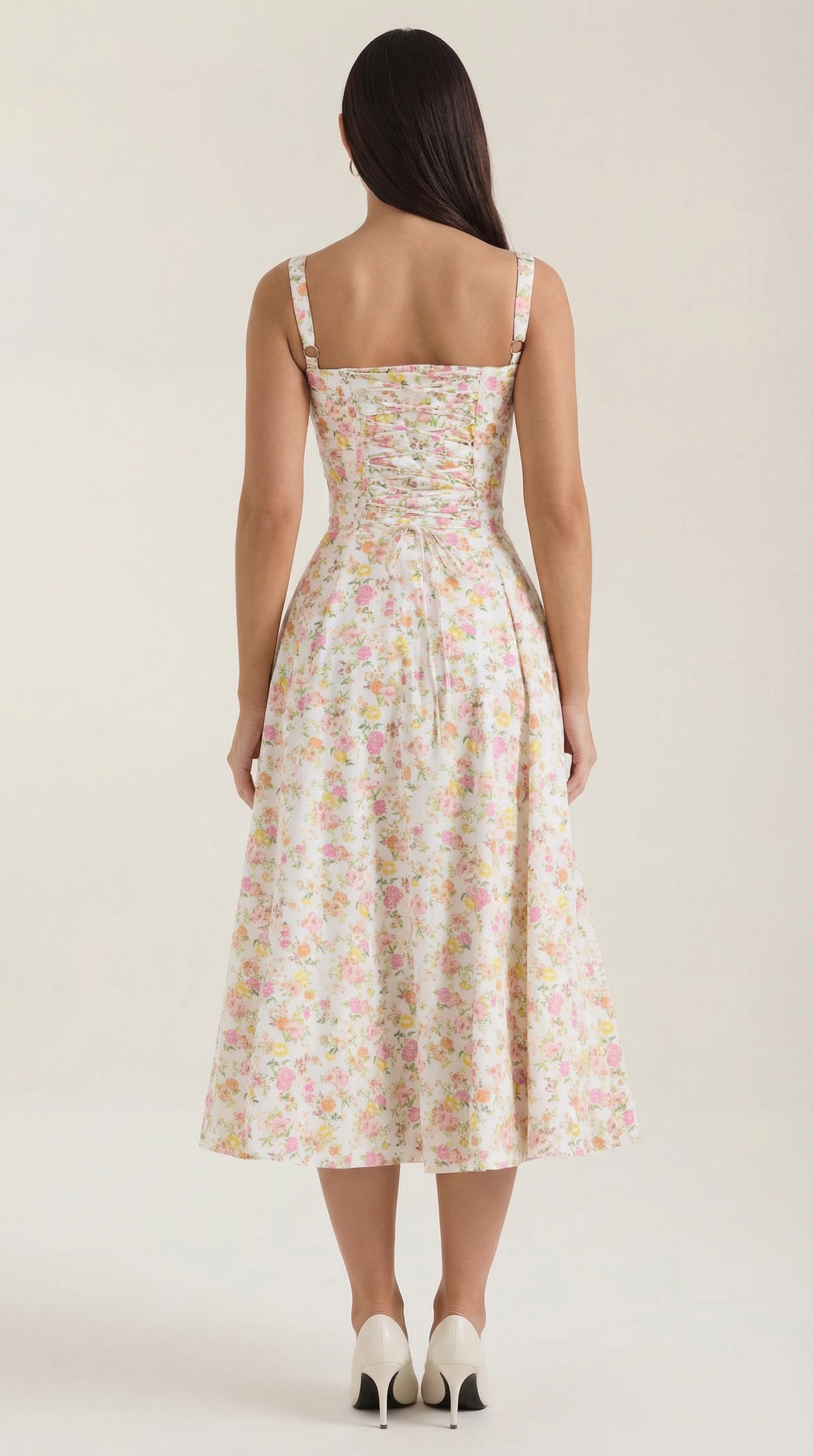 Vestido midi con corte fluido